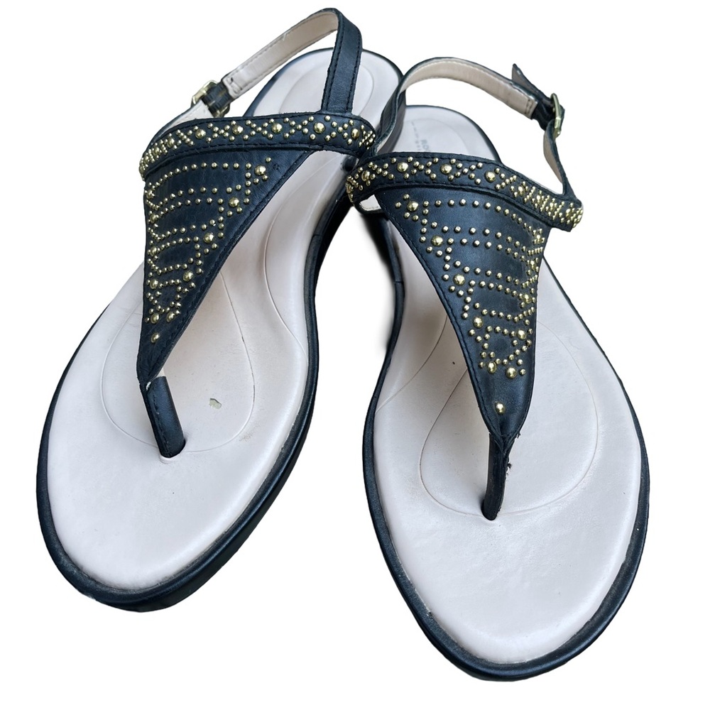 Rockport Black Sandals with Gold Studs